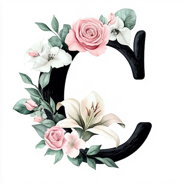 Floral Letter C