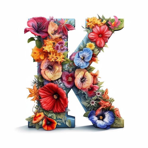 Floral letter K