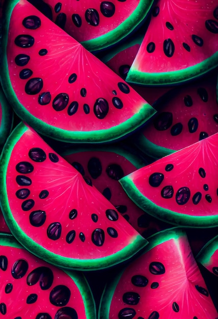 Floral magenta watermelon abstract background