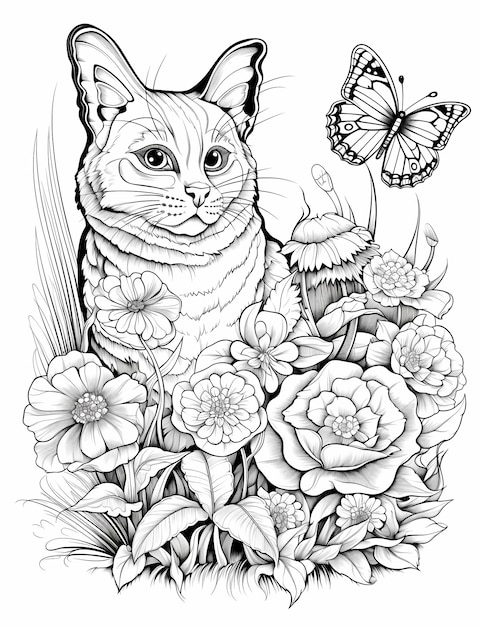 Floral Menagerie Adult Coloring Pages Animals Flowers and Intricate