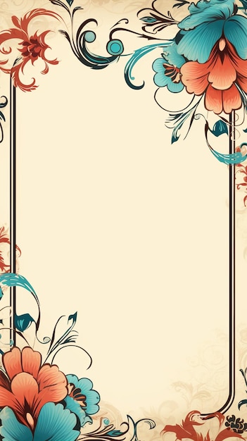 floral ornamental decorative frame vintage background