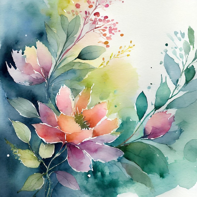 Floral painted background stock illustration