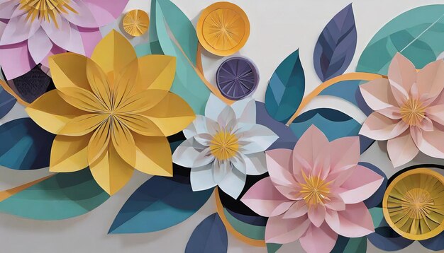 floral paper cut generative AI