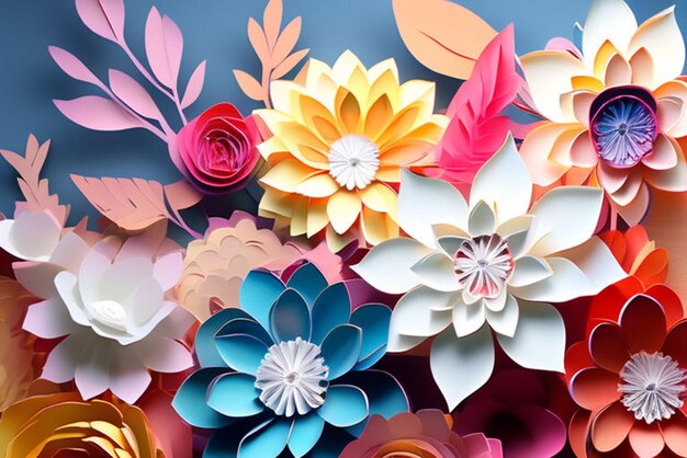 floral paper cut generative AI