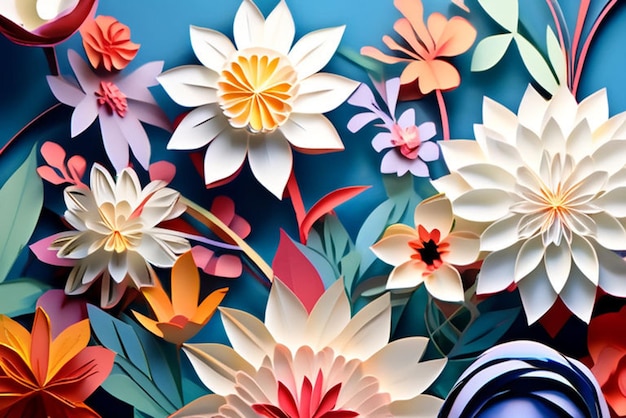 floral paper cut generative AI