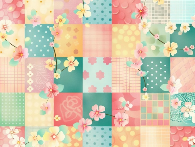 Floral Patchwork with Pastel Hues