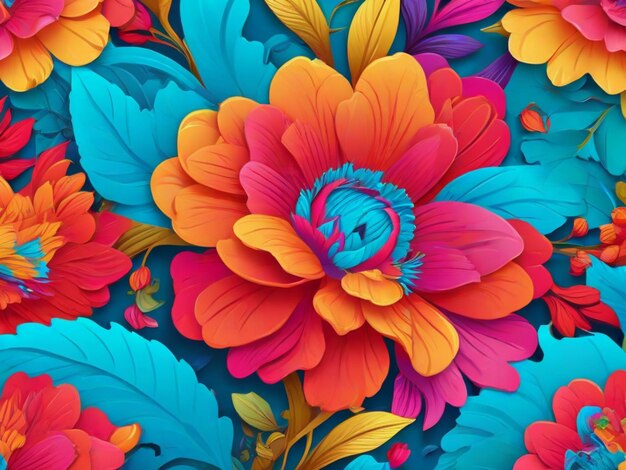 floral pattern background with sharp and bright colors