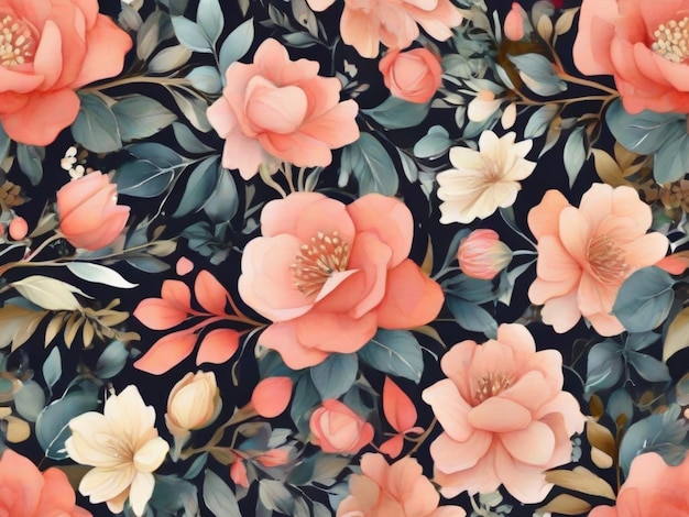 floral pattern background with sharp and bright colors