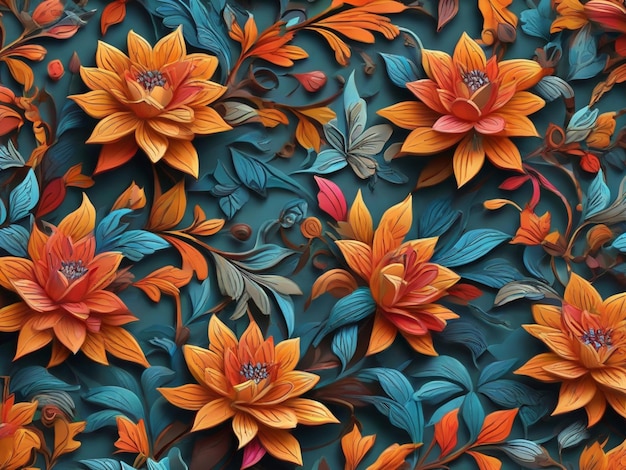 floral pattern background with sharp and bright colors