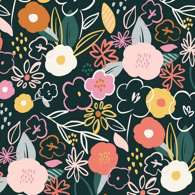 floral pattern blossom fabric textile design flower illustration