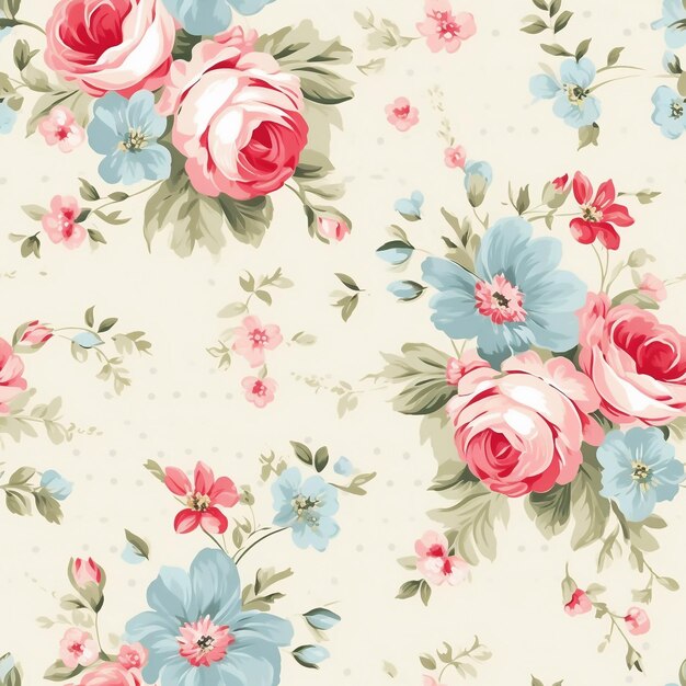 floral pattern English rose in pastel colors seamless floral pattern