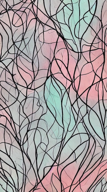 Floral pattern filled with abstract leaves