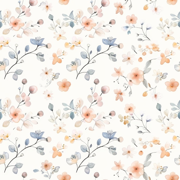 A floral pattern is painted on a white background