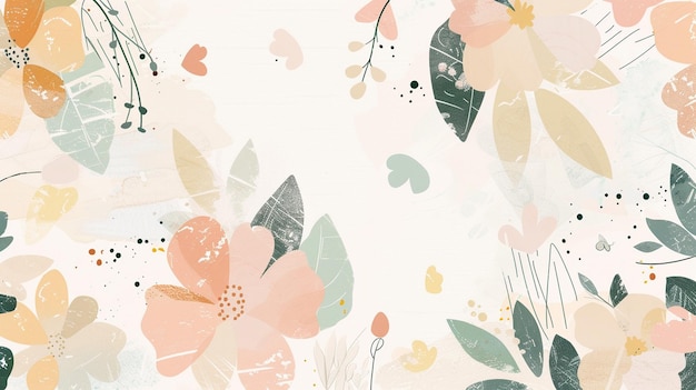 Photo floral pattern pastel flowers botanical art delicate design natureinspired soft colors