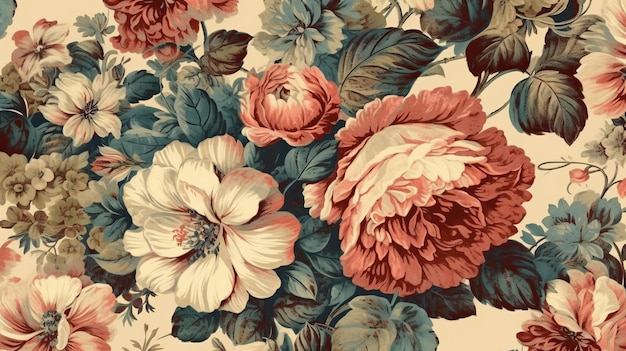 Floral Pattern Vintage Italian Style