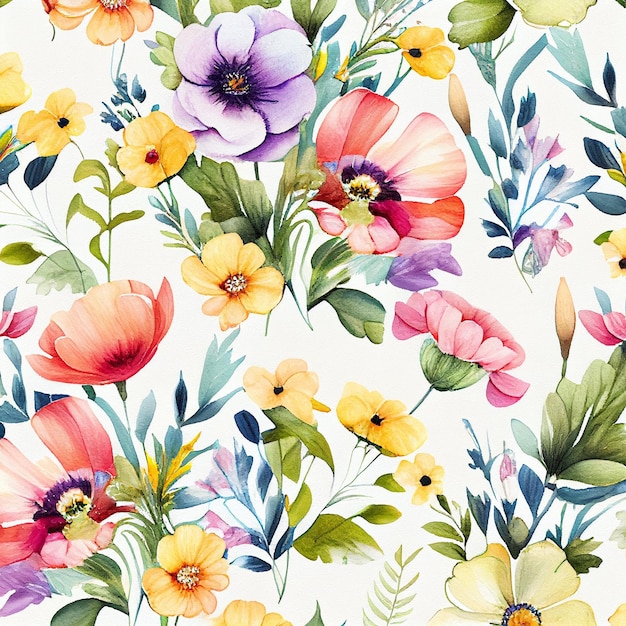 A floral pattern with a colorful flower.