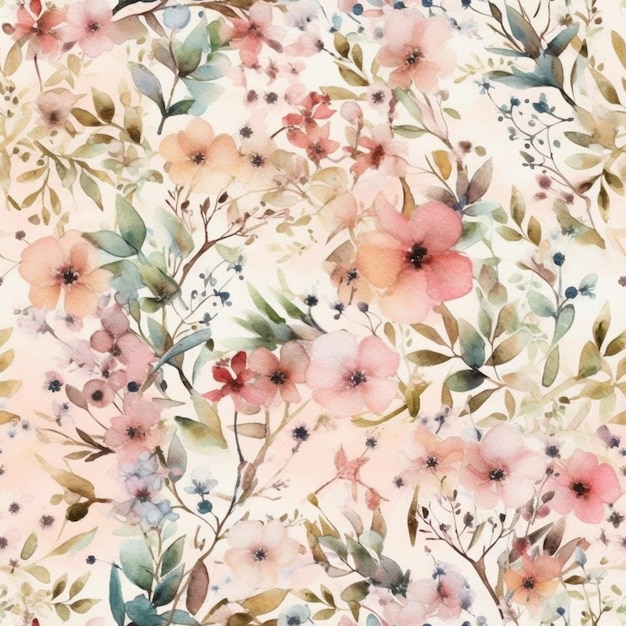 A floral pattern with flowers.