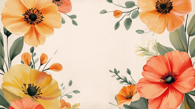 a floral pattern with orange and pink flowers