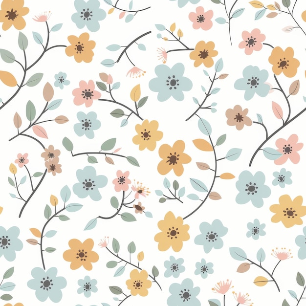 A floral pattern with a white background