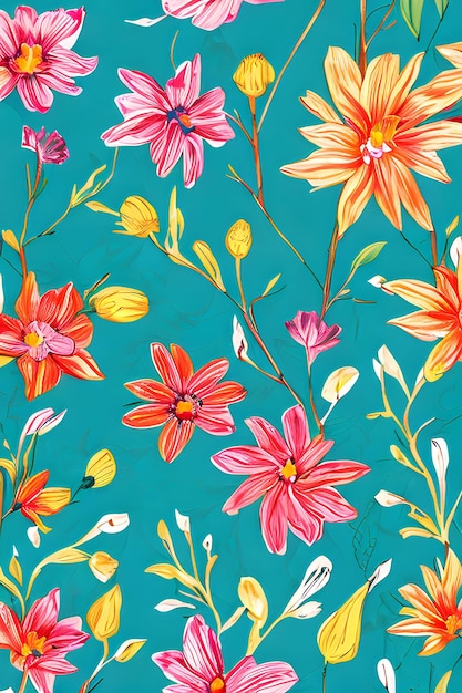 Floral patterns colorful background