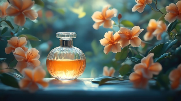 Photo floral perfume bottle