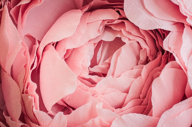 Floral pink peony from corrugated cardboard