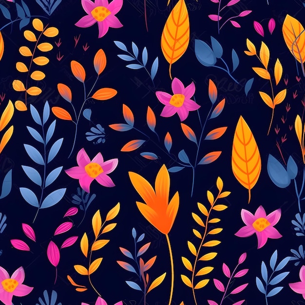 floral seamless flower pattern watercolor background generative by ai