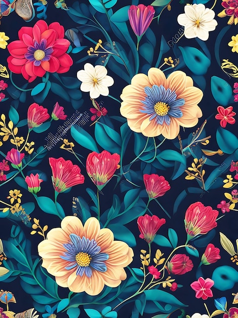 Floral Seamless pattern Background Ai Generated