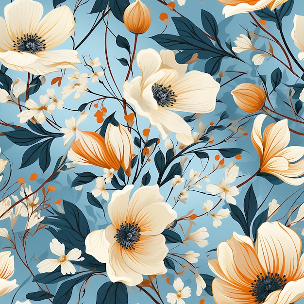 Floral seamless pattern with flower for print and textile