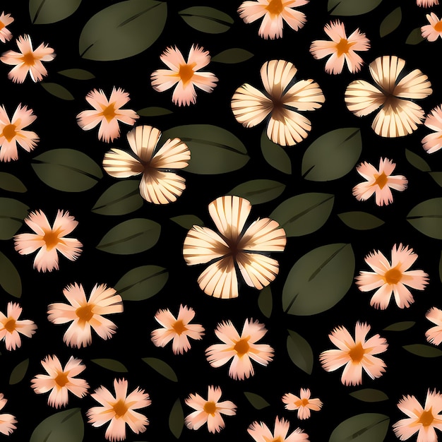 Floral Seamless Repeat Pattern Design Flowers for textile design fabric printing Generative AI