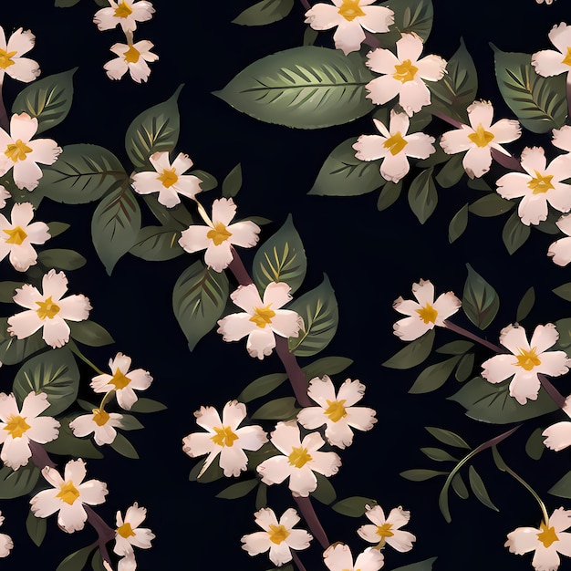 Floral Seamless Repeat Pattern Design Flowers for textile design fabric printing Generative AI