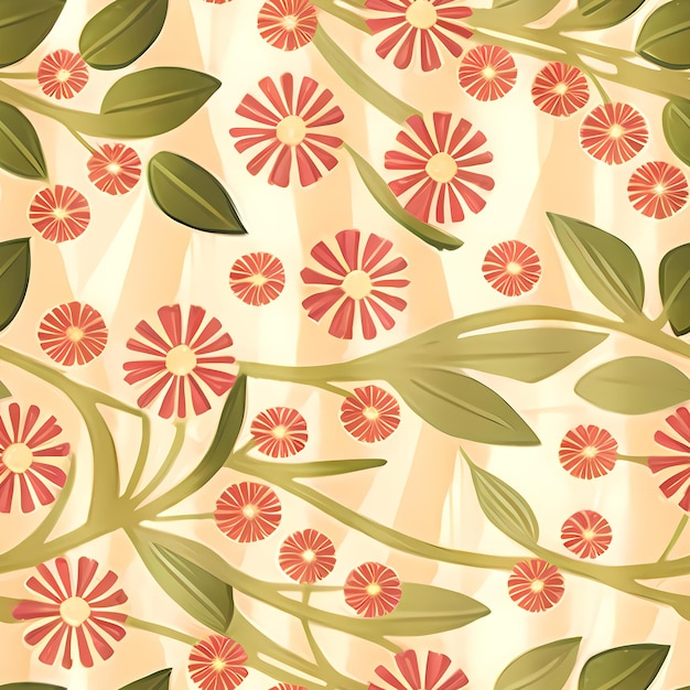 Floral Seamless Repeat Pattern Design Flowers for textile design fabric printing Generative AI