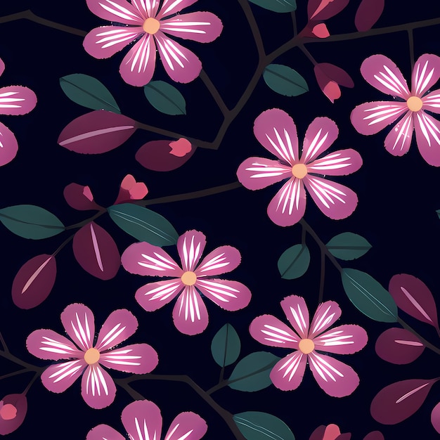 Floral Seamless Repeat Pattern Design Flowers for textile design fabric printing Generative AI