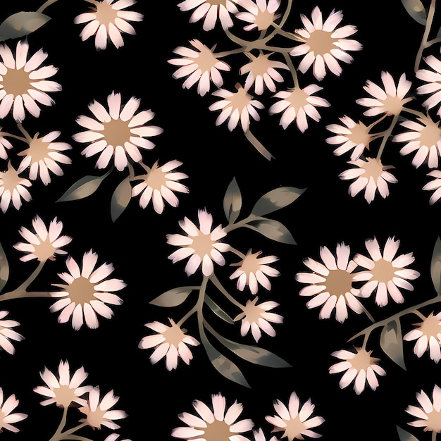 Floral Seamless Repeat Pattern Design Flowers for textile design fabric printing Generative AI