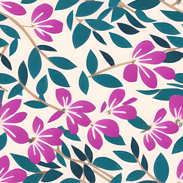 Floral Seamless Repeat Pattern Design Flowers for textile design fabric printing Generative AI