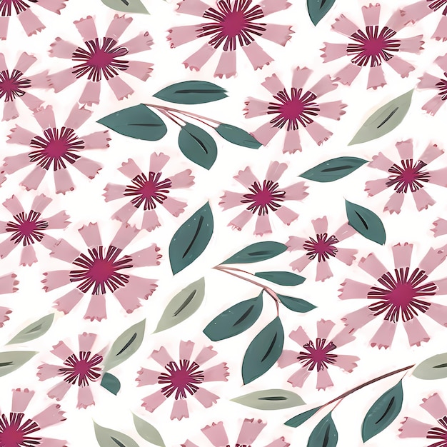 Floral Seamless Repeat Pattern Design Flowers for textile design fabric printing Generative AI