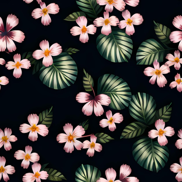 Floral Seamless Repeat Pattern Design Flowers for textile design fabric printing Generative AI