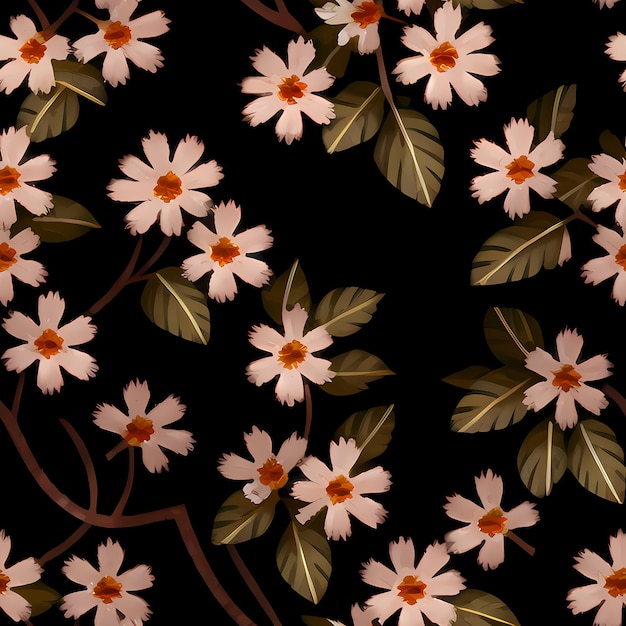 Floral Seamless Repeat Pattern Design Flowers for textile design fabric printing Generative AI