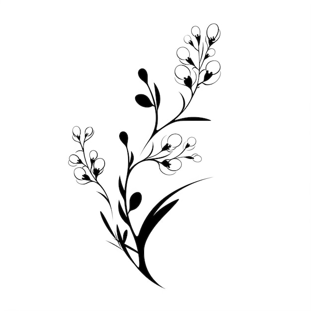 Photo floral silhouette illustration