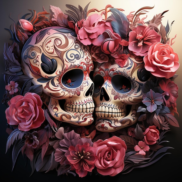 Floral Skull Halloween concept