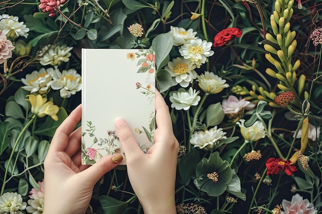 Photo floral stationery set and hand