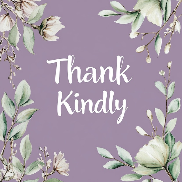 Photo floral thank you kindly card