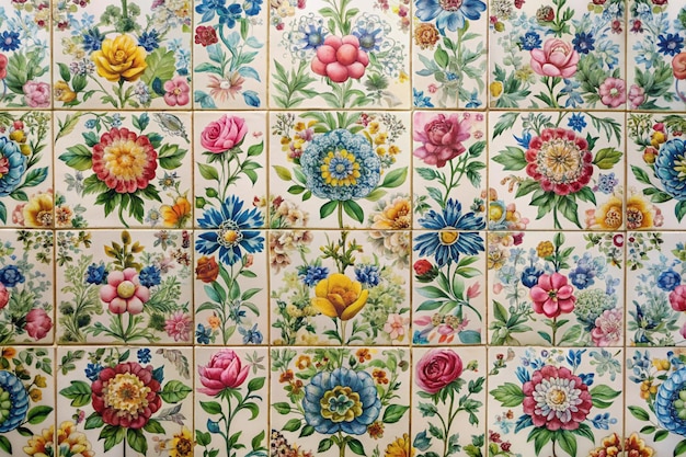 Photo floral wall tile designs for elegant interior decor