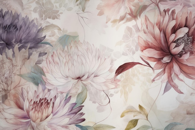 A floral wallpaper with a flower background