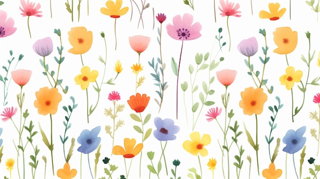 a floral wallpaper with flowers and plants