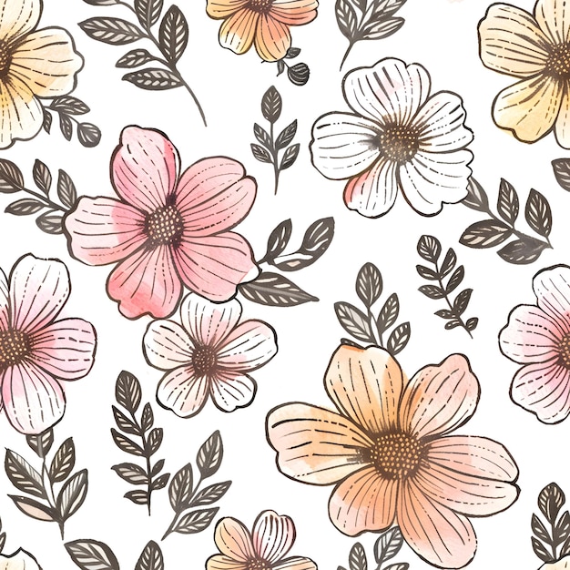 a floral wallpaper with pink and brown flowers