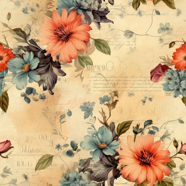 A floral wallpaper with the words " old " on it.