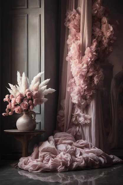 floral wings photo backdrop cinematic scene