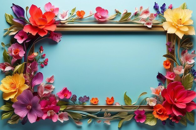 Floral Wonderland Vibrant Spring Flower Frame