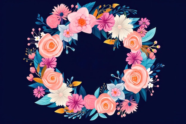 Floral Wreath Card A Lovely Greeting for Any Occasion Generative AI